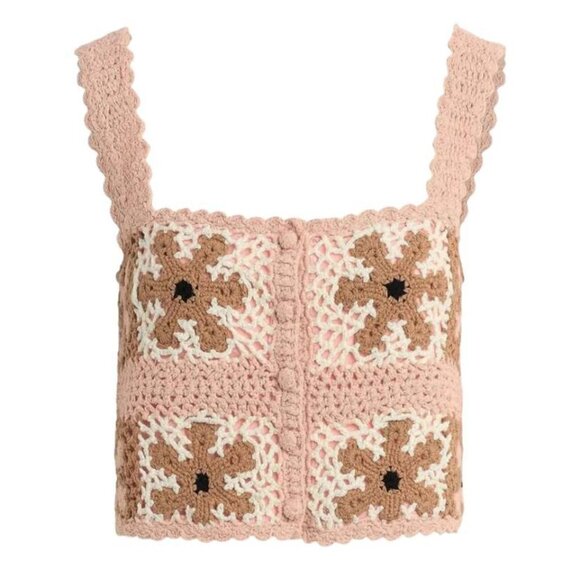 NWT Favorite Daughter The I'm Cute Crop Top in Daisy Crochet - Picture 2 of 9
